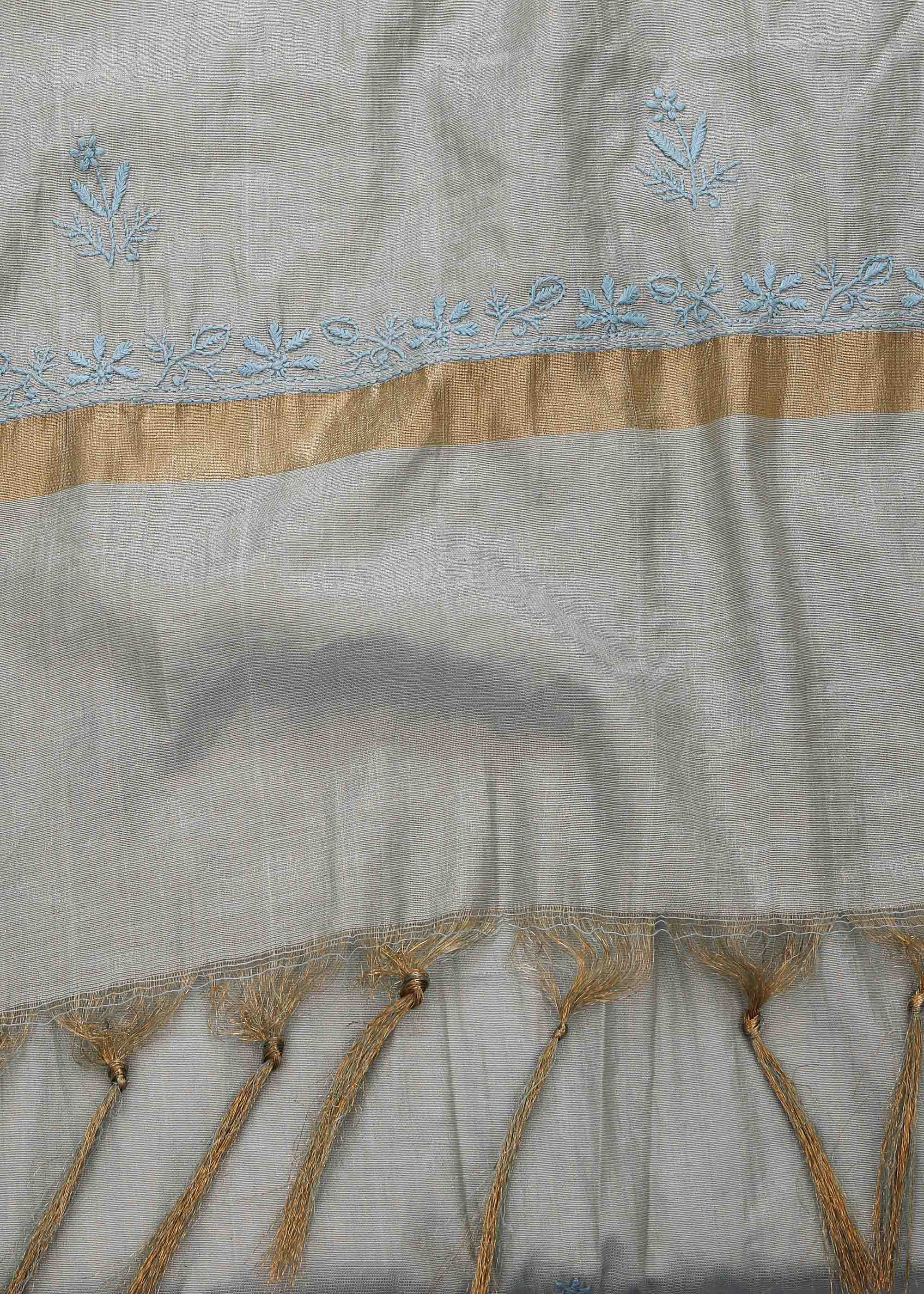 Green Color Tissue Chanderi Kurta Set with Dupatta