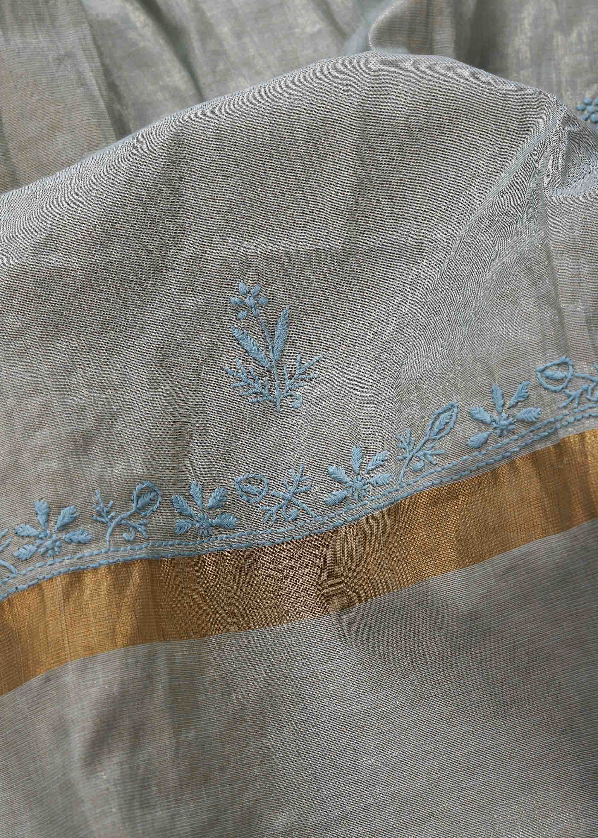 Green Color Tissue Chanderi Kurta Set with Dupatta