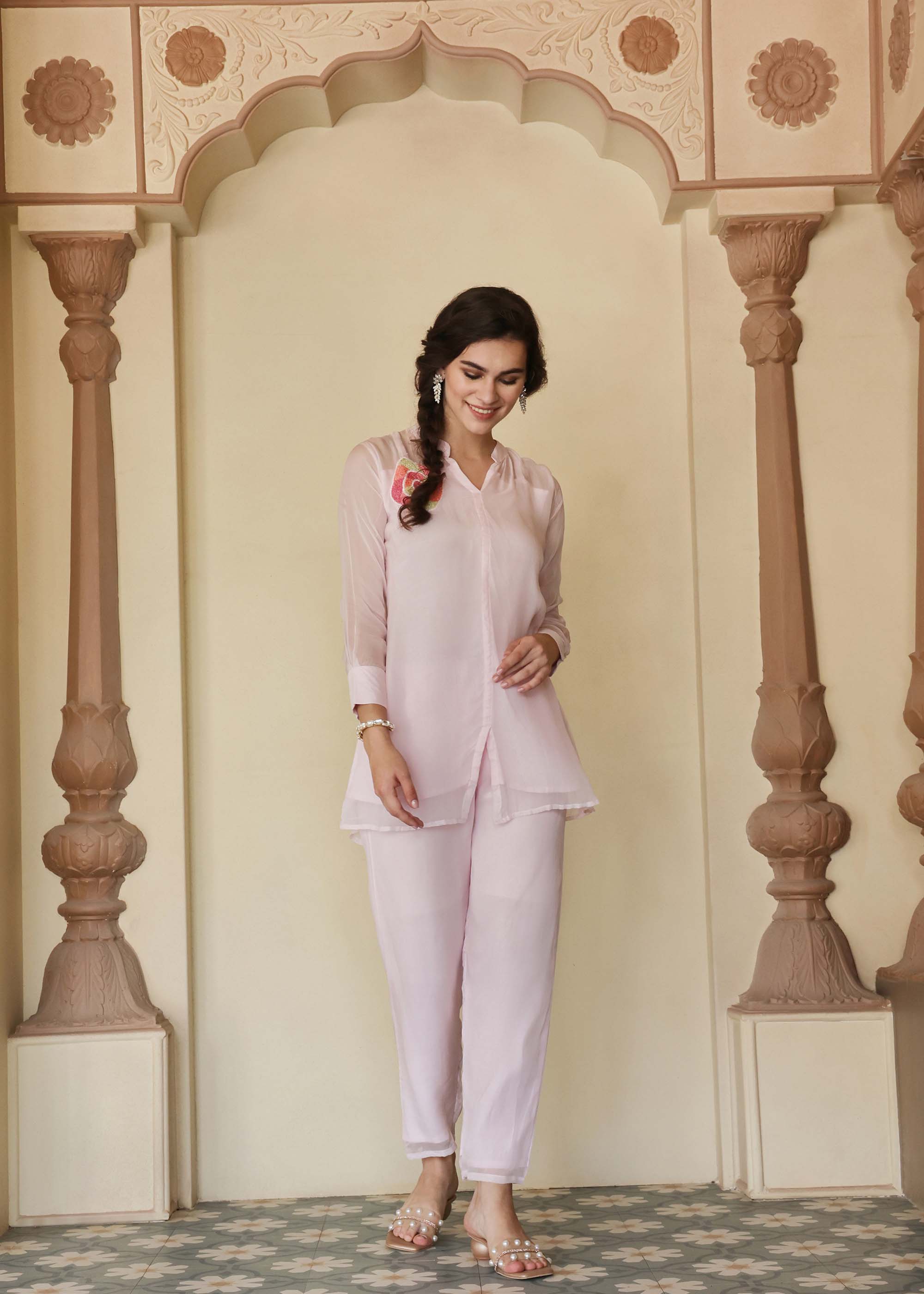 Pink Organza Co-ord Set