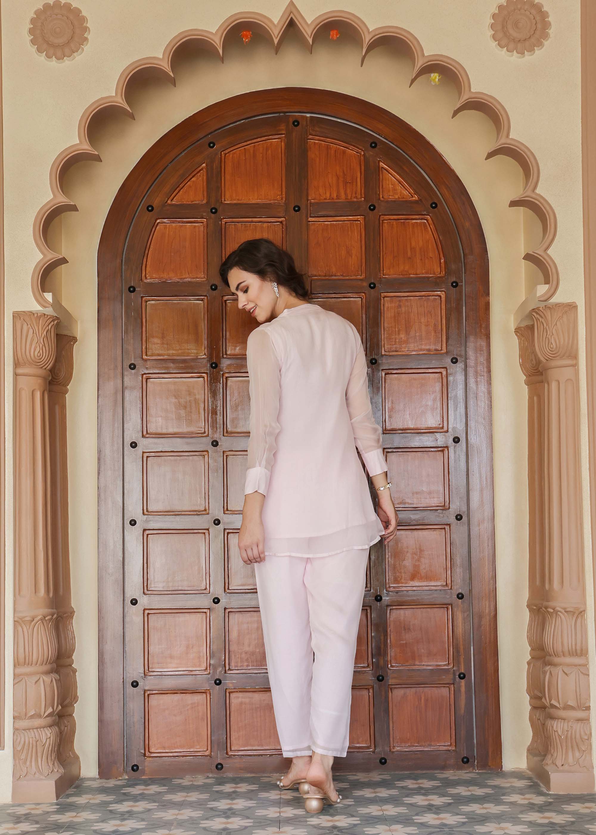 Pink Organza Co-ord Set