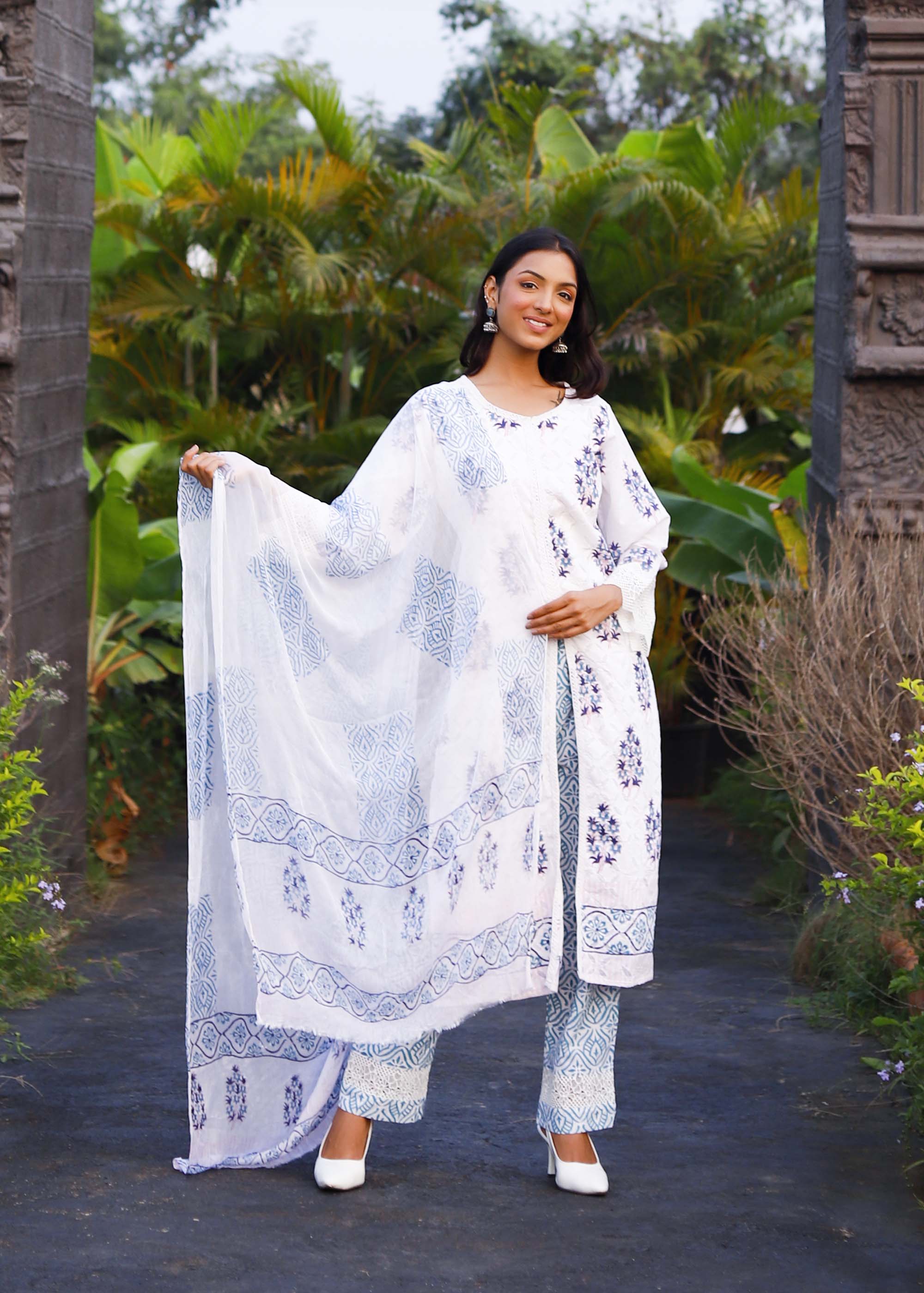 Cotton Block printed 3 piece Suit set