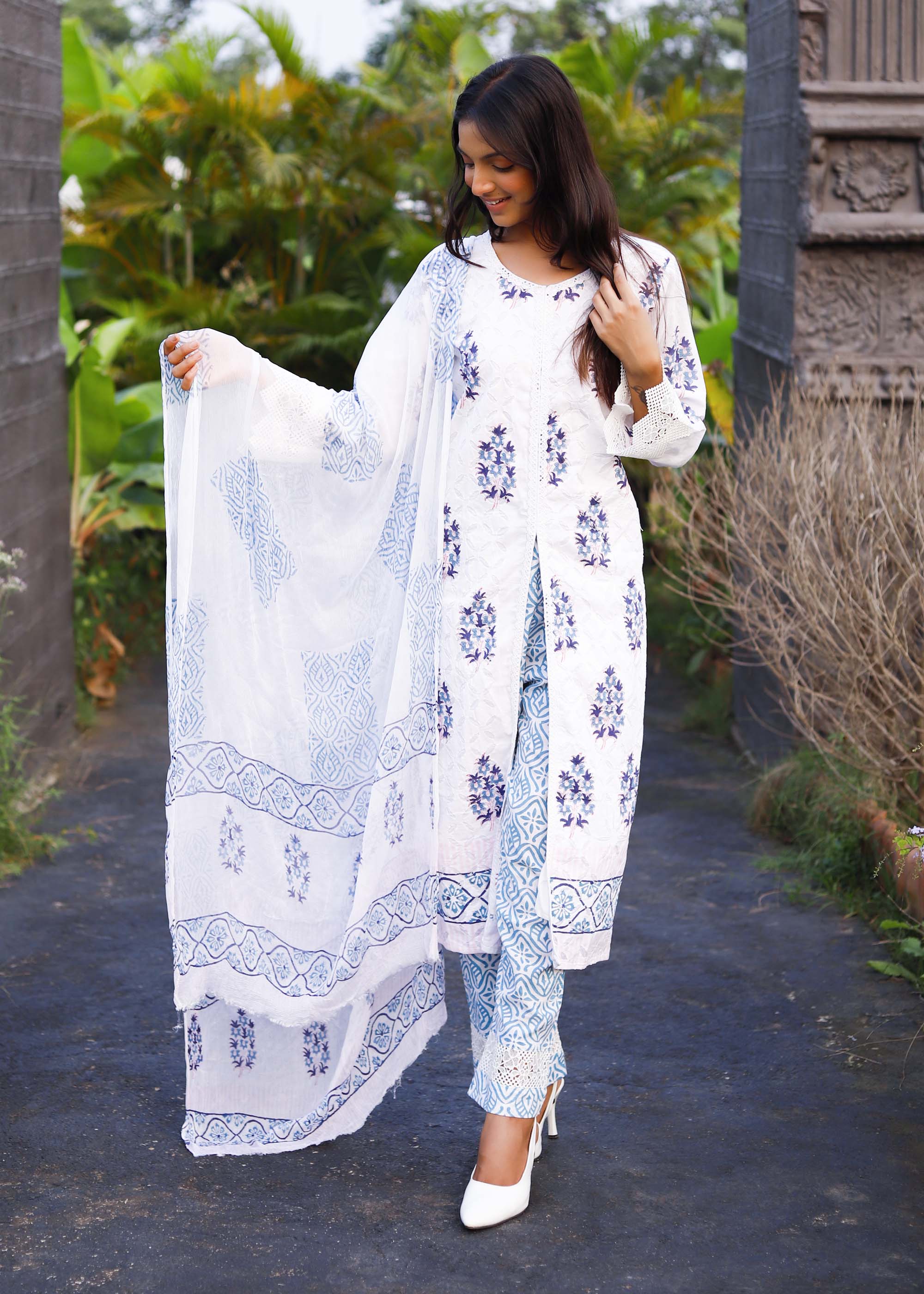 Cotton Block printed 3 piece Suit set