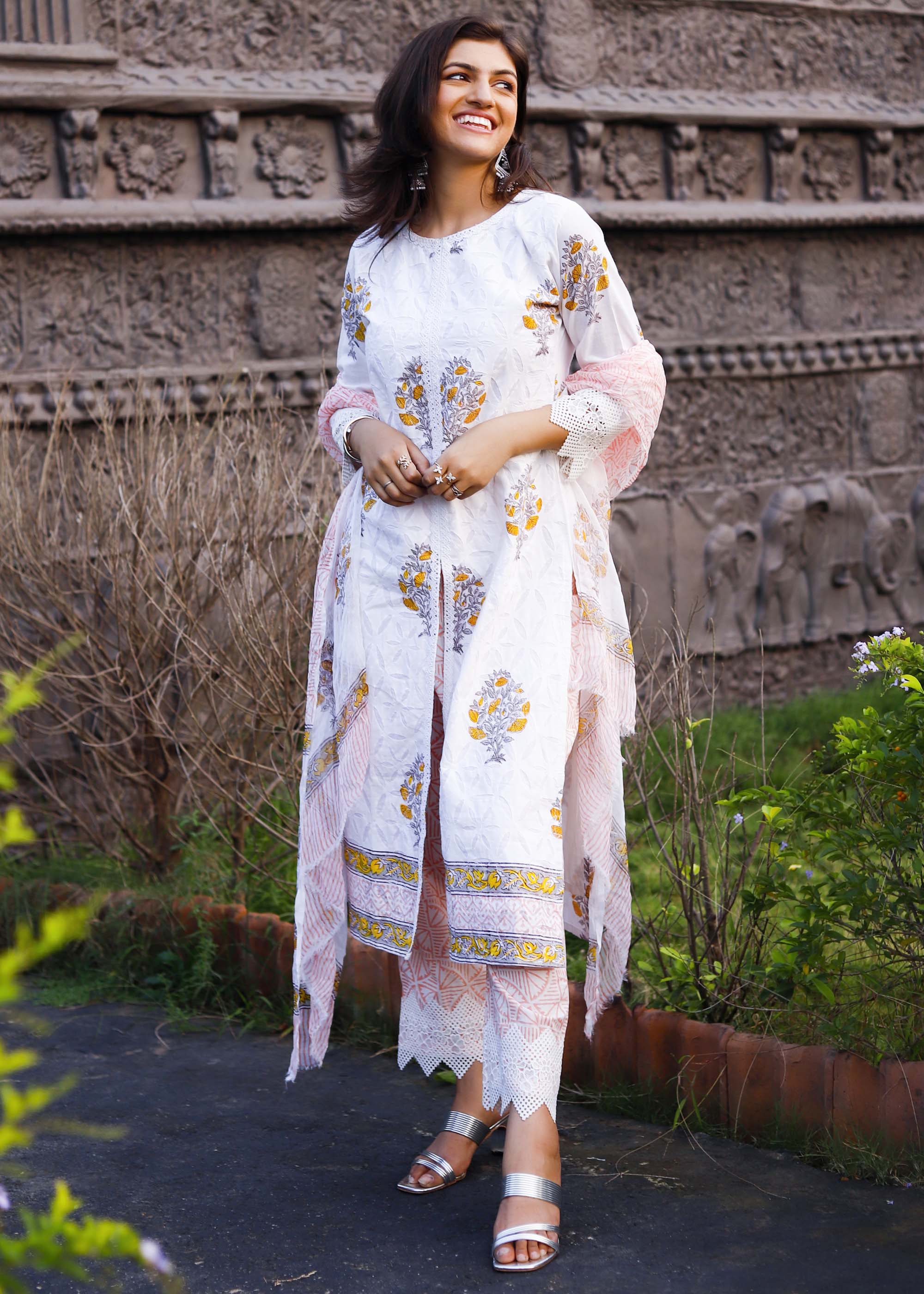 Cotton Block printed 3 piece Suit set