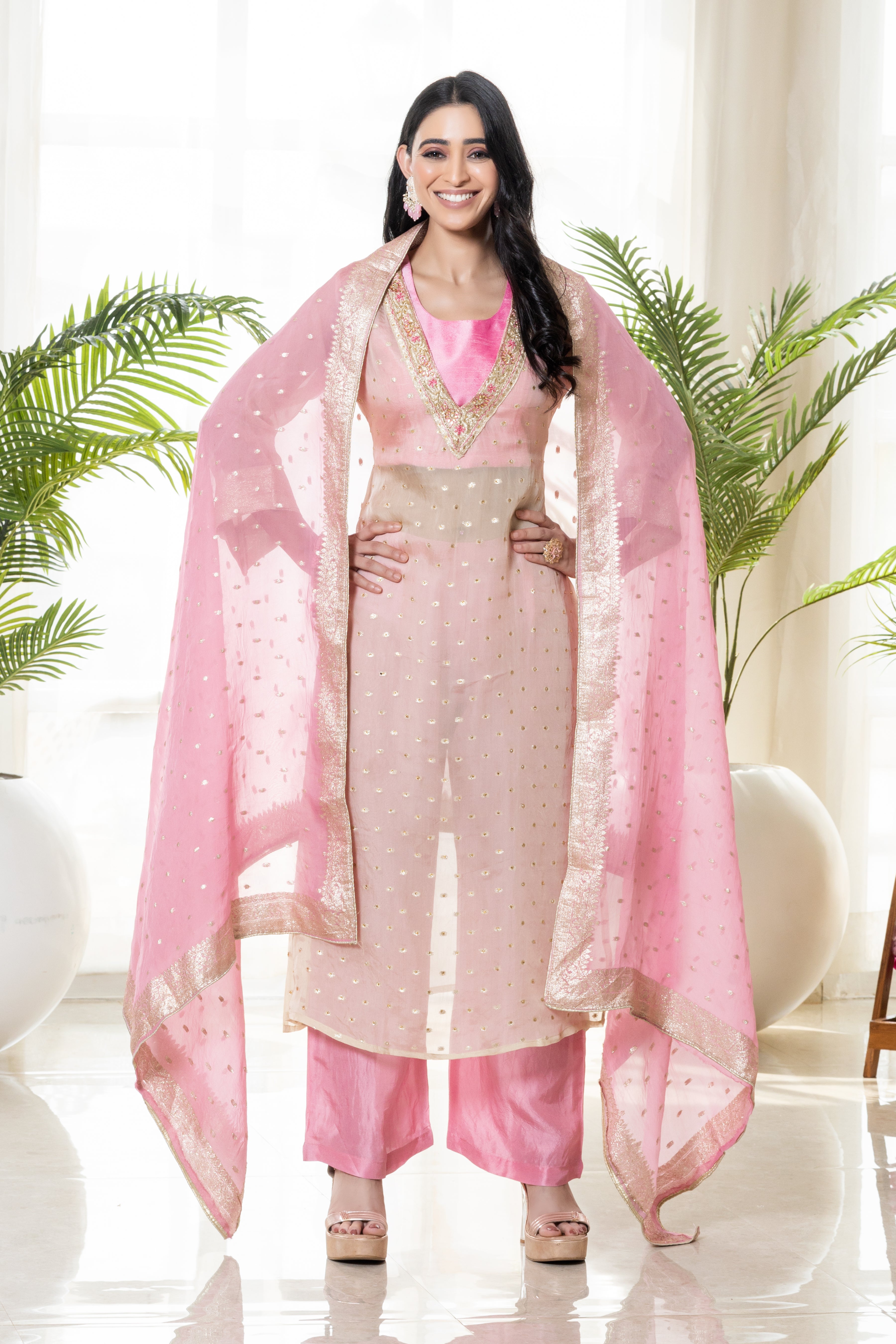 Banarasi organza suit with pure banarasi dupatta