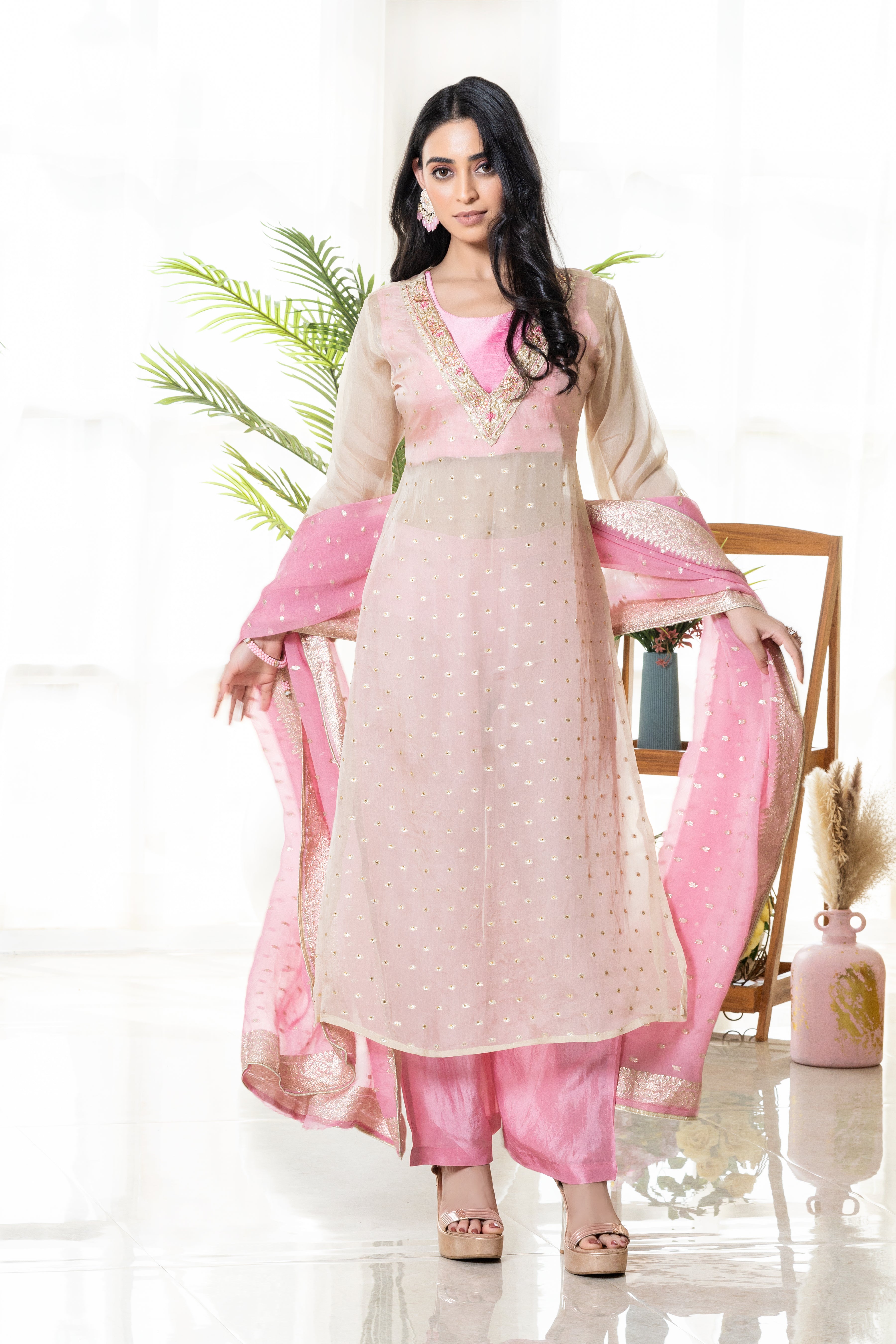 Banarasi organza suit with pure banarasi dupatta