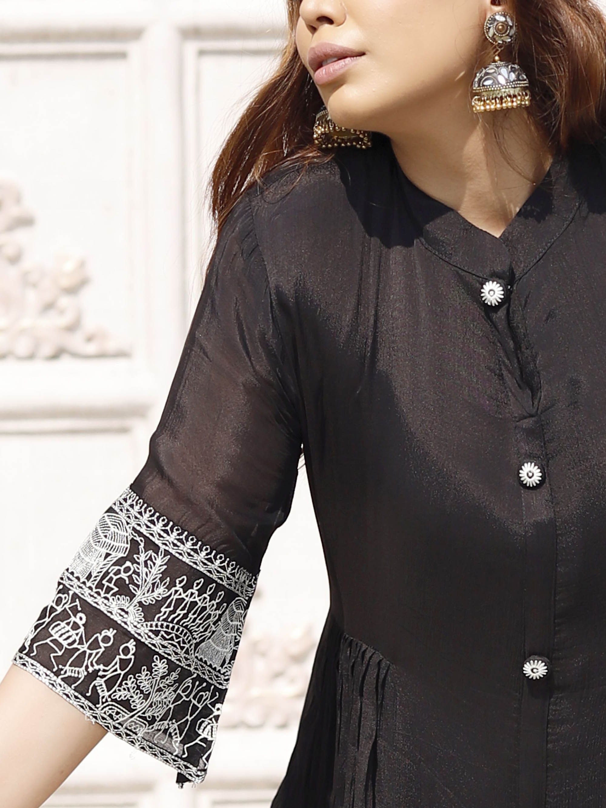 Black embroidered Chinnon Co-ord Set